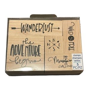 Wanderlust Wooden Stamp Set